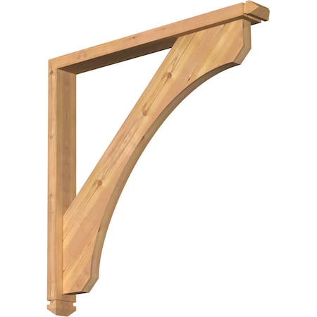 Legacy Arts And Crafts Smooth Bracket W/ Offset Brace, Western Red Cedar, 3 1/2W X 32D X 32H